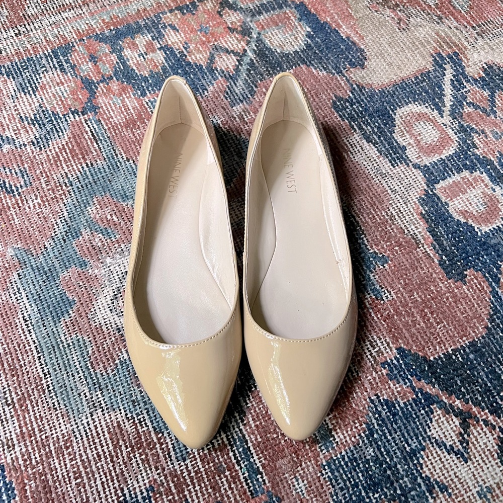 Nine West Nude Leather Flats